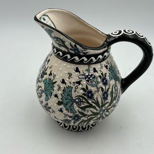 Nakkas Cini Turkish Ceramic Hand Painted Pitcher